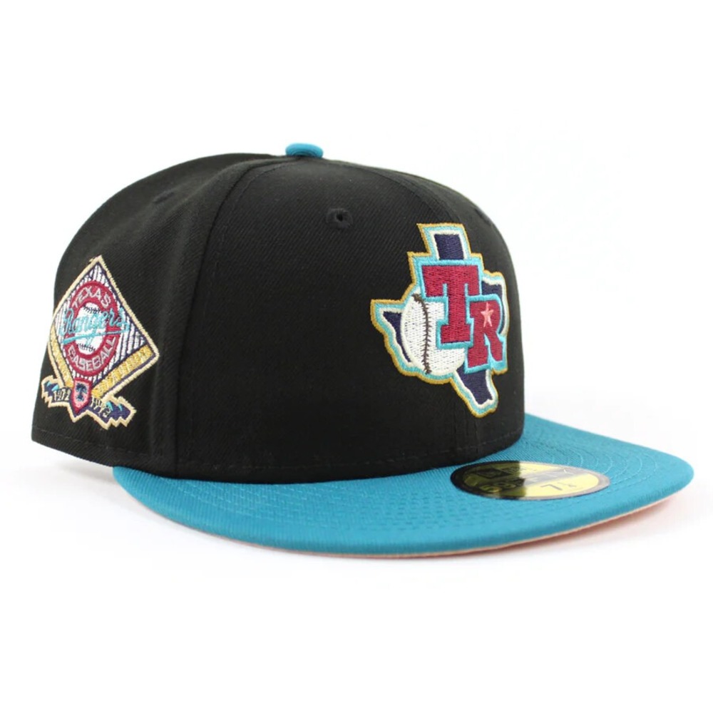 New Era Texas Rangers 59FIFTY Arlington Stadium Peach UV Fitted Hat Size 7 1/4